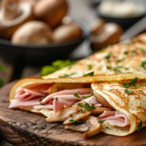 Ham and Cheese crepe