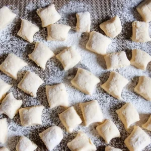 little potato gnocchi cut on floured surface